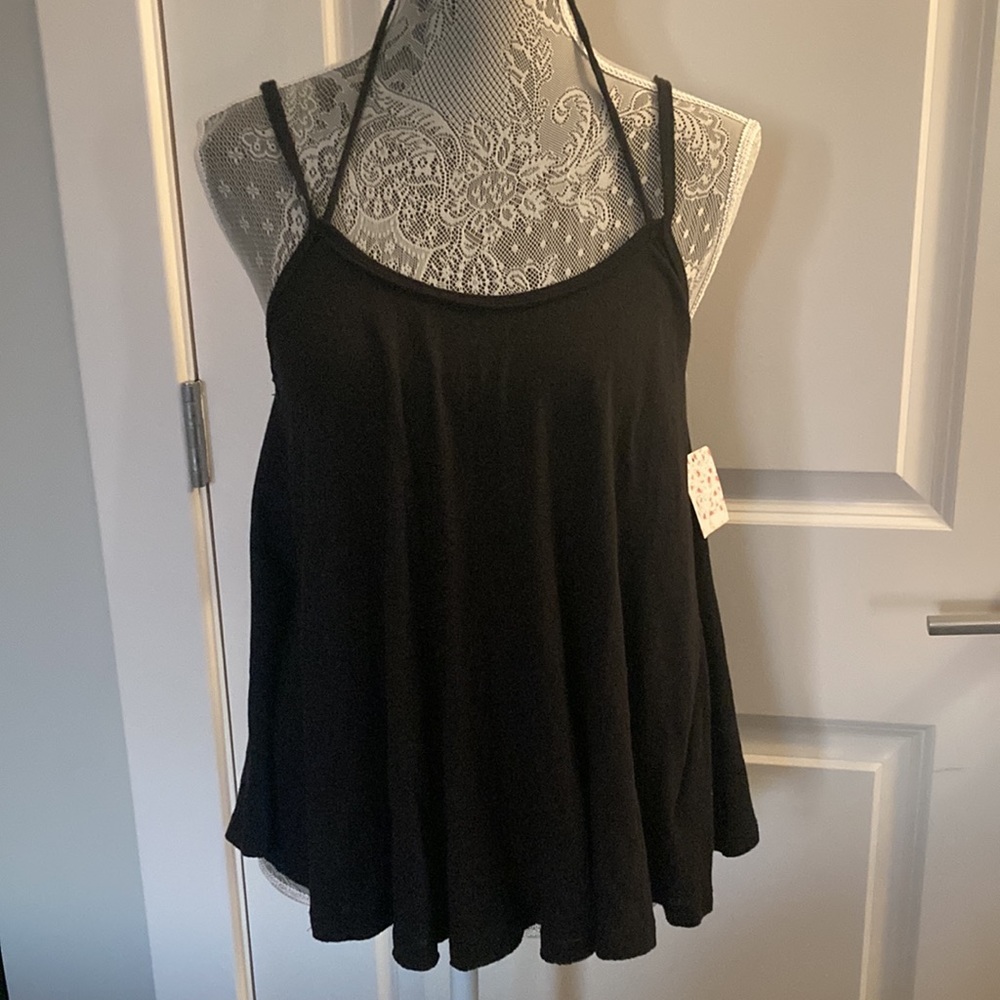 Free People Black Flowy Tank Top